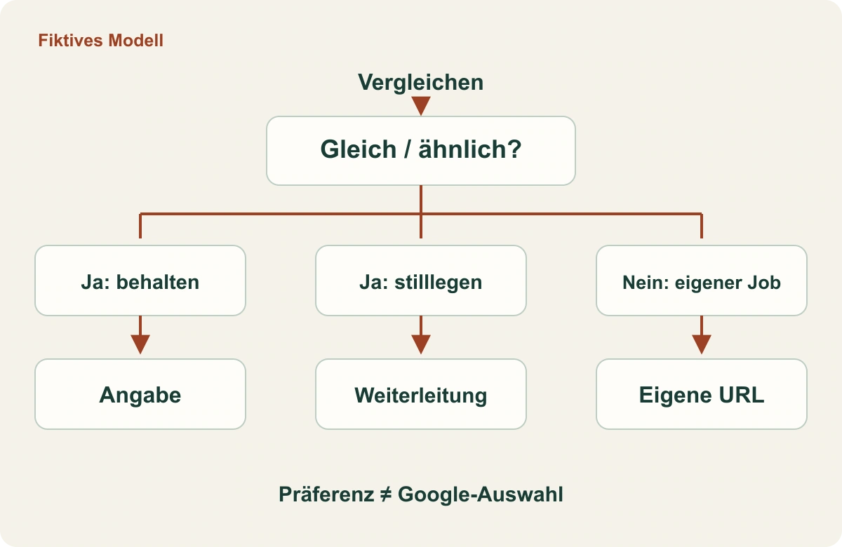 Getrennte Wege nach Inhaltsvergleich.
