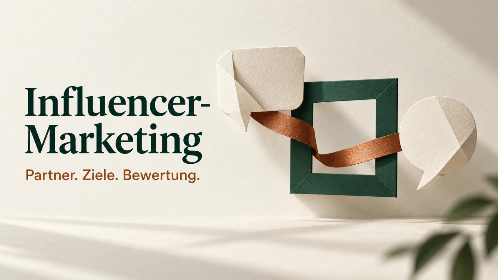 Redaktionelles Papiermotiv mit der Aufschrift Influencer-Marketing als Einstieg in die Planung von Kooperationen.